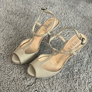 Nude GUESS heels. Heels are well loved, but still have a lot of life left!